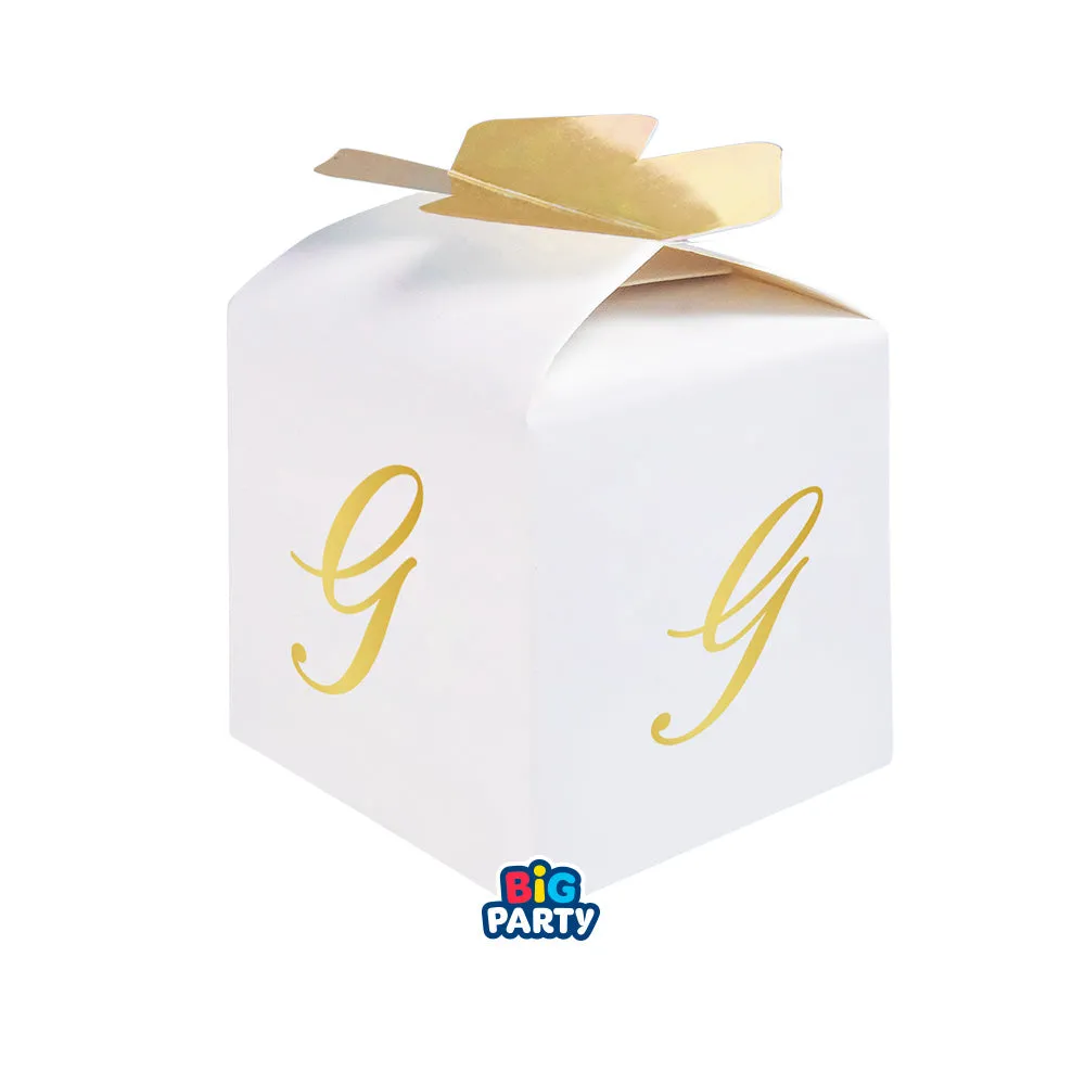 Big Party Bomboniera Boxes Cube Bow Letter G Cf 10 Pcs