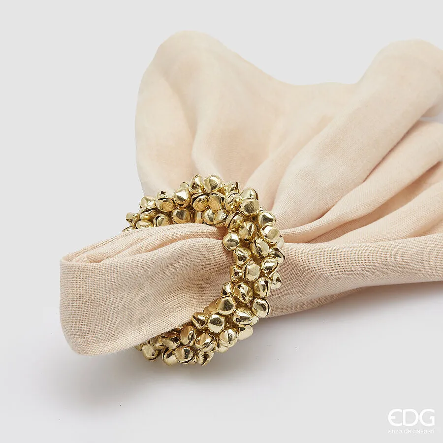 EDG Enzo De Gasperi Napkin Holder Christmas Bells Round D 8 Cm Gold 1