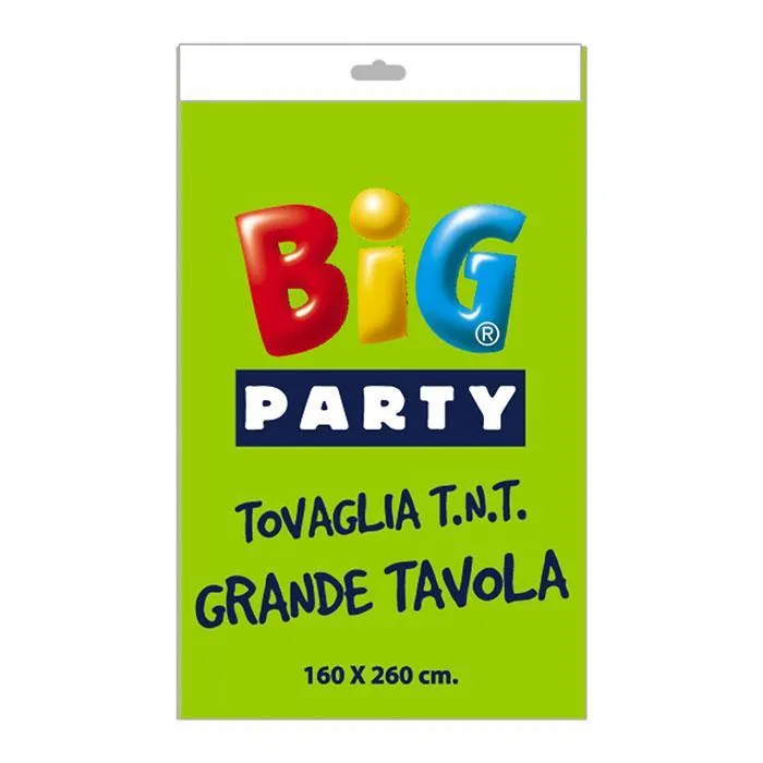 Big Party Tablecloth Tnt 160 x 260 Cm Acid Green