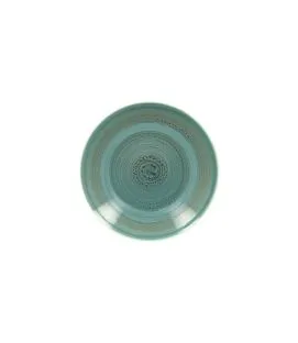 Assiette coupe creuse rond turquoise porcelaine vitrifiée Ø 27,8 cm Twirl Rak