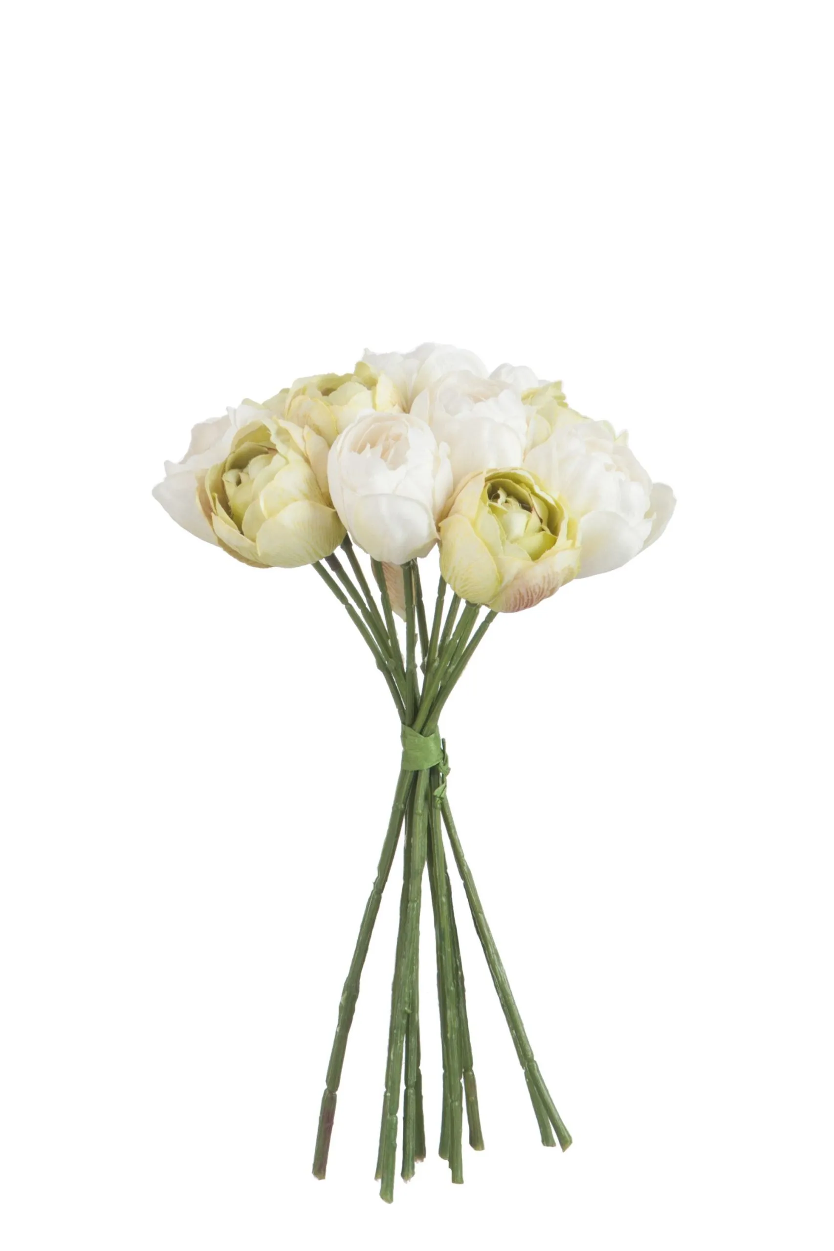 Bouquet tulipe 12 fleurs polyester blanc/vert