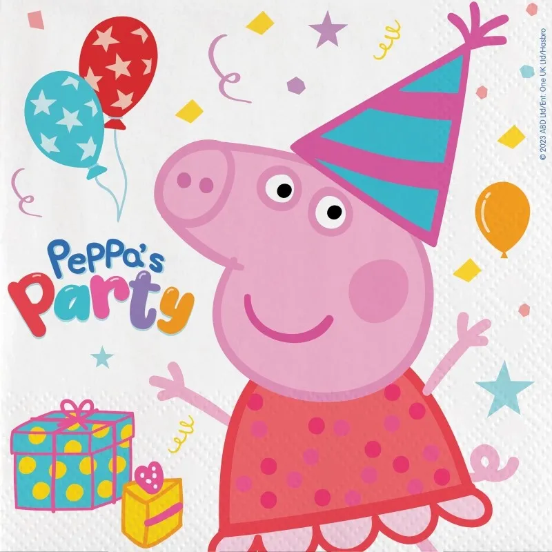 Big Party Peppa Pig Paper Napkins 33 x 33 Cm Cf 20 Pcs