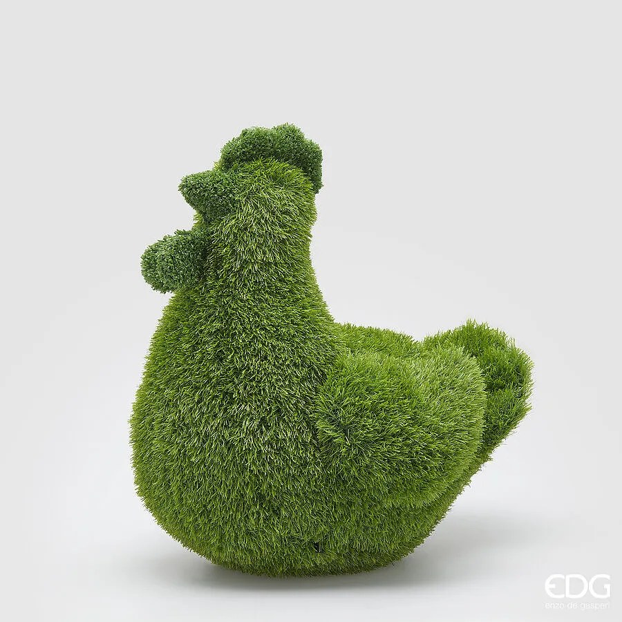 EDG Enzo De Gasperi Hen Grass Decoration H 50 Cm L. 36 Cm L 46 Cm Gree