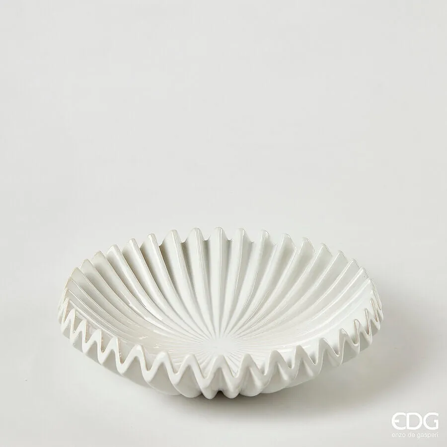 EDG Enzo De Gasperi Decorative Plate Round Ray H 8 Cm D 29 Cm Ivory Ce