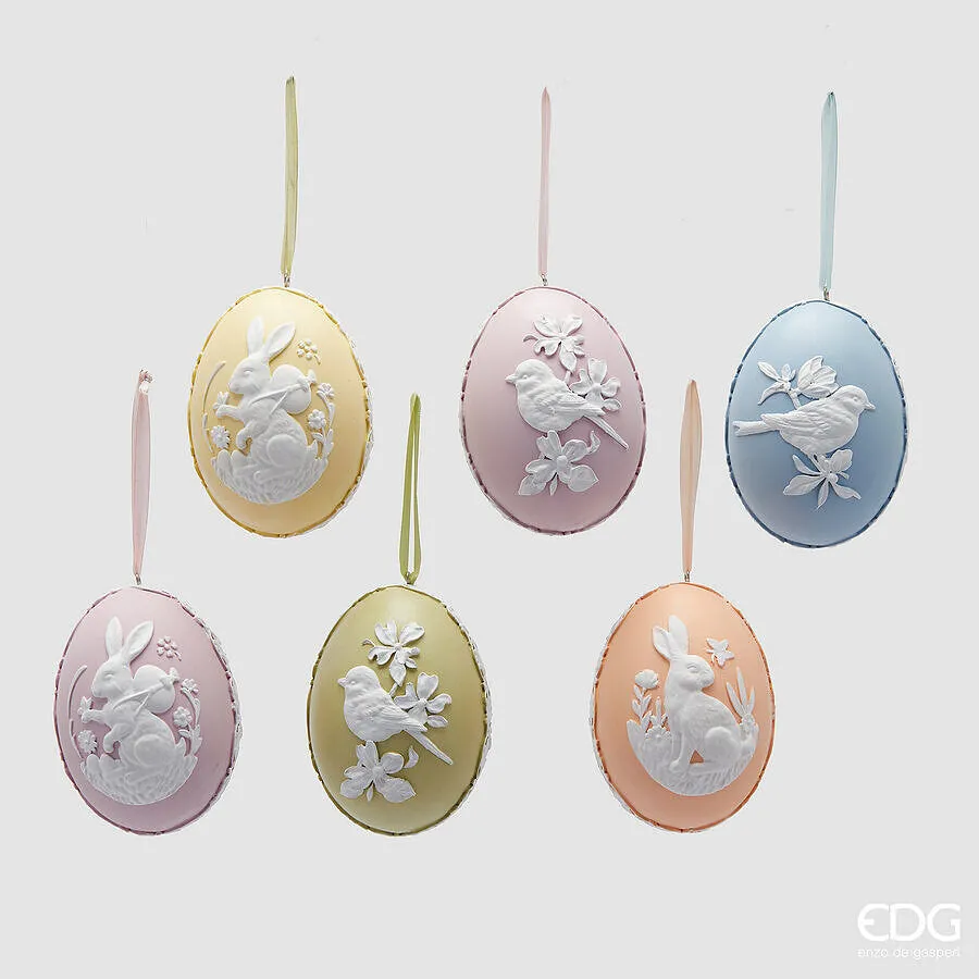 EDG Enzo De Gasperi Hanging Easter Egg Decoration Assorted H 10.5 Cm D