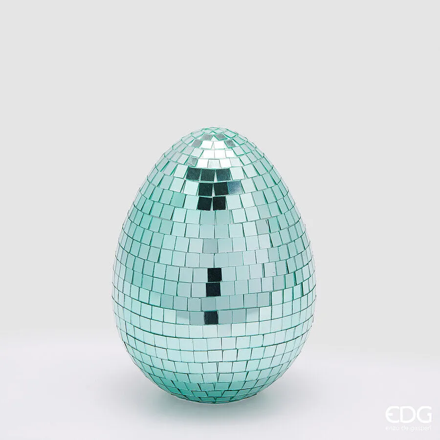 EDG Enzo De Gasperi Egg Mirror Decoration H 20 Cm D 15 Cm Aqua