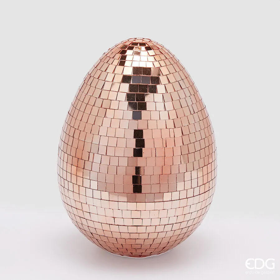 EDG Enzo De Gasperi Decor Mirror Egg H 25 Cm D 18,5 Cm Salmon