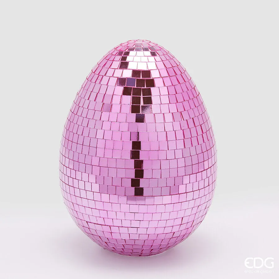 EDG Enzo De Gasperi Decor Mirror Egg H 25 Cm D 18.5 Cm Pink