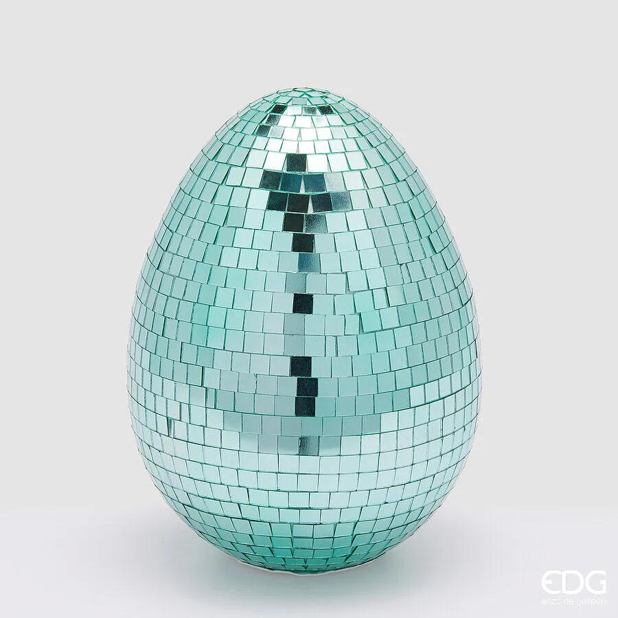 EDG Enzo De Gasperi Egg Mirror Decoration H 25 Cm D 18.5 Cm Aqua