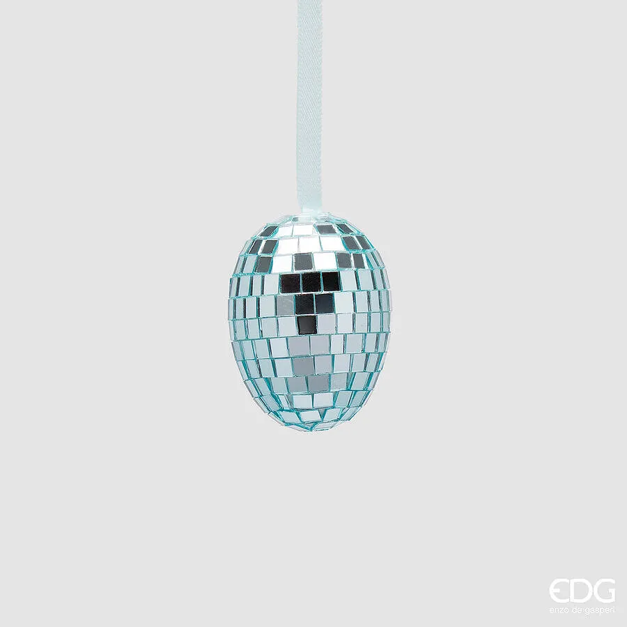 EDG Enzo De Gasperi Decor Mirror Hanging Egg H 6 Cm D 4 Cm Light Blue