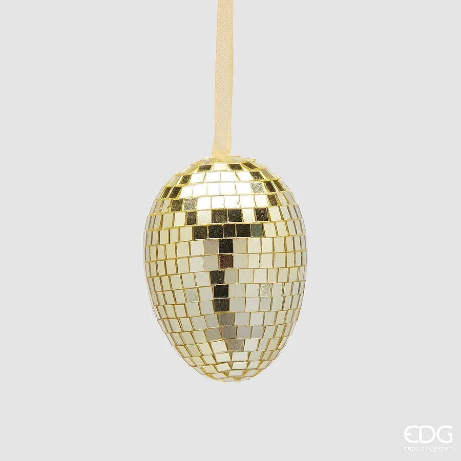 EDG Enzo De Gasperi Decor Mirror Hanging Egg H 10 Cm D 7.5 Cm Yellow