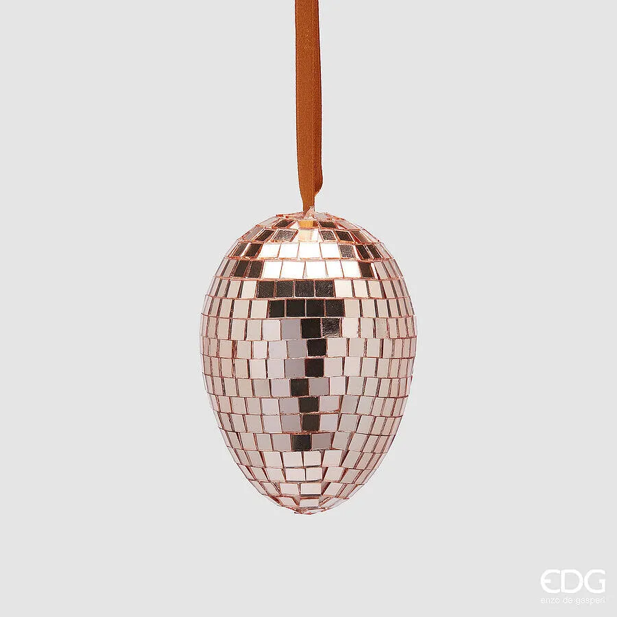 EDG Enzo De Gasperi Decor Mirror Hanging Egg H 10 Cm D 7.5 Cm Salmon