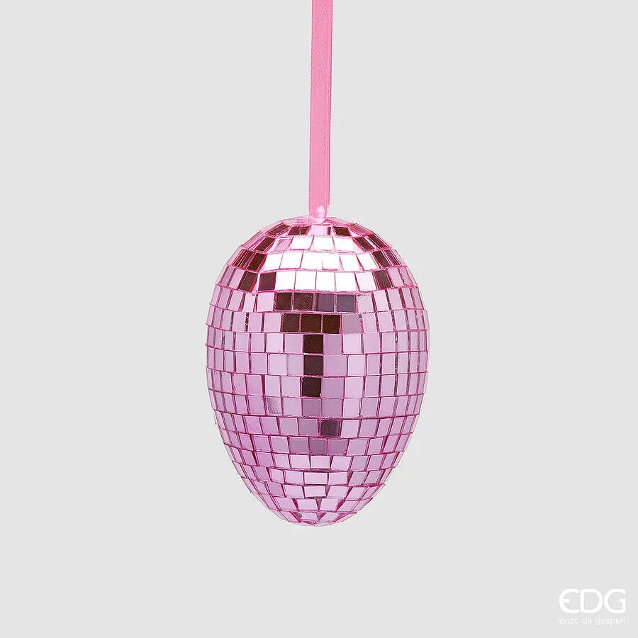 EDG Enzo De Gasperi Decor Mirror Hanging Egg H 10 Cm D 7.5 Cm Pink