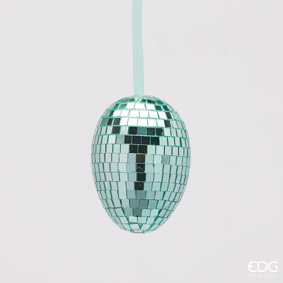 EDG Enzo De Gasperi Decor Mirror Hanging Egg H 10 Cm D 7.5 Cm Aqua