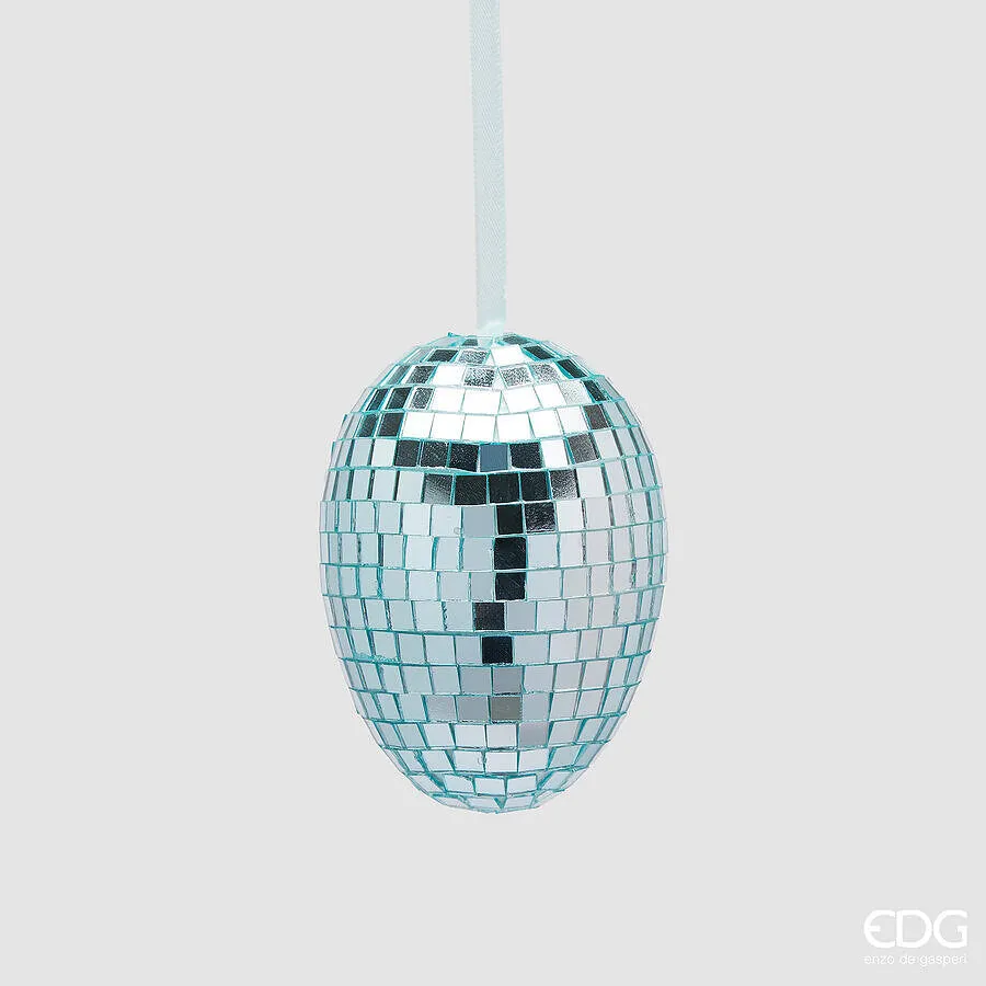 EDG Enzo De Gasperi Decor Mirror Hanging Egg H 10 Cm D 7.5 Cm Lighr Bl