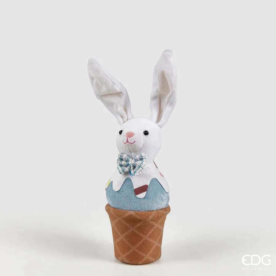 EDG Enzo De Gasperi Rabbit Ice Cream Decoration H 29 Cm D 9 Cm White B
