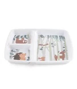 Assiette à compartiments rectangulaire blanc mélamine 24,8x20,9 cm Plastorex