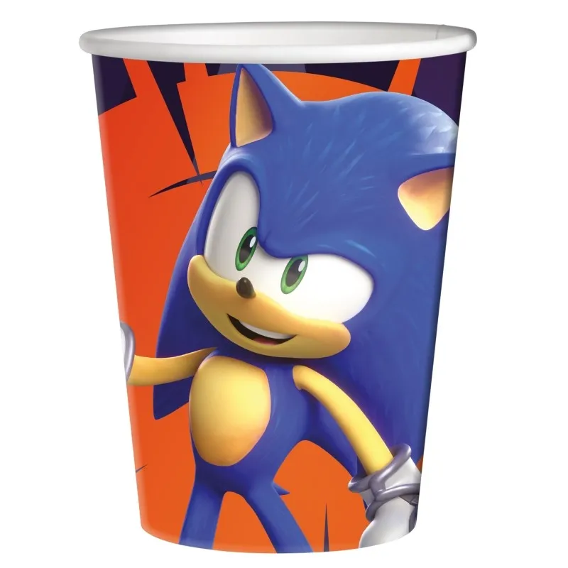 Big Party Paper Cups Sonic Prime 250 Cc Cf 8 Pcs