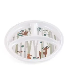 Assiette à compartiments rond blanc mélamine Ø 21,5 cm Plastorex