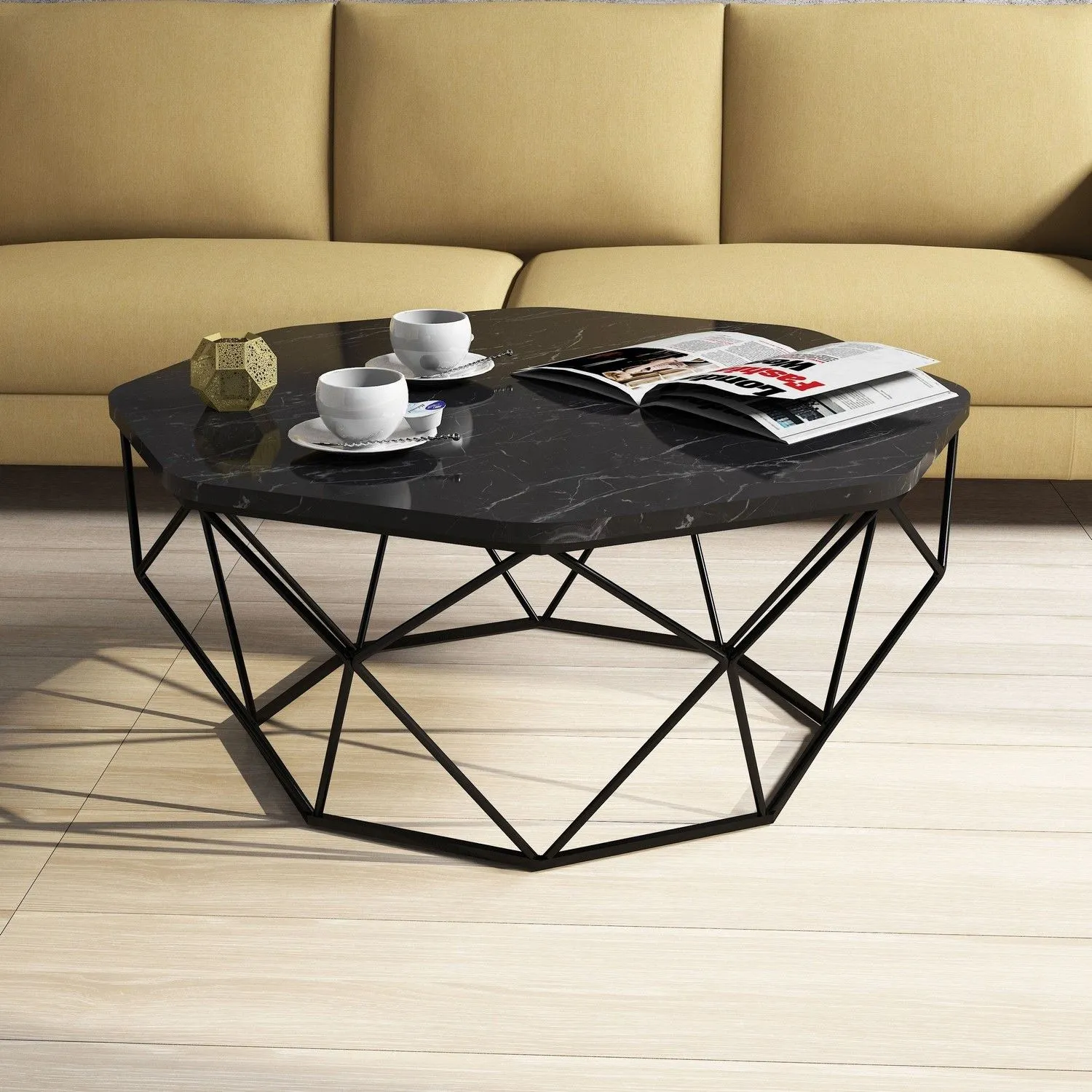 Diamond Table basse | 100 % MÉLAMINE | Noir