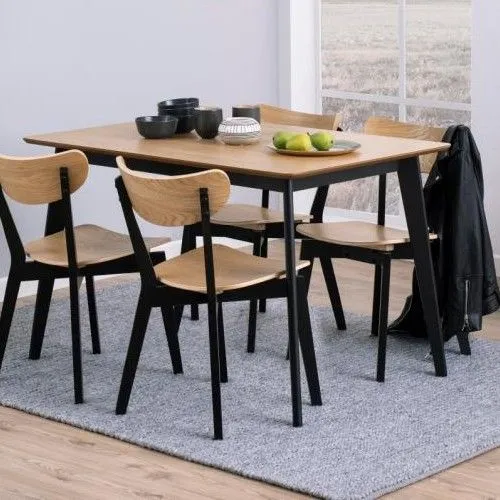 Table à manger Rover 120x80cm - chêne/noir