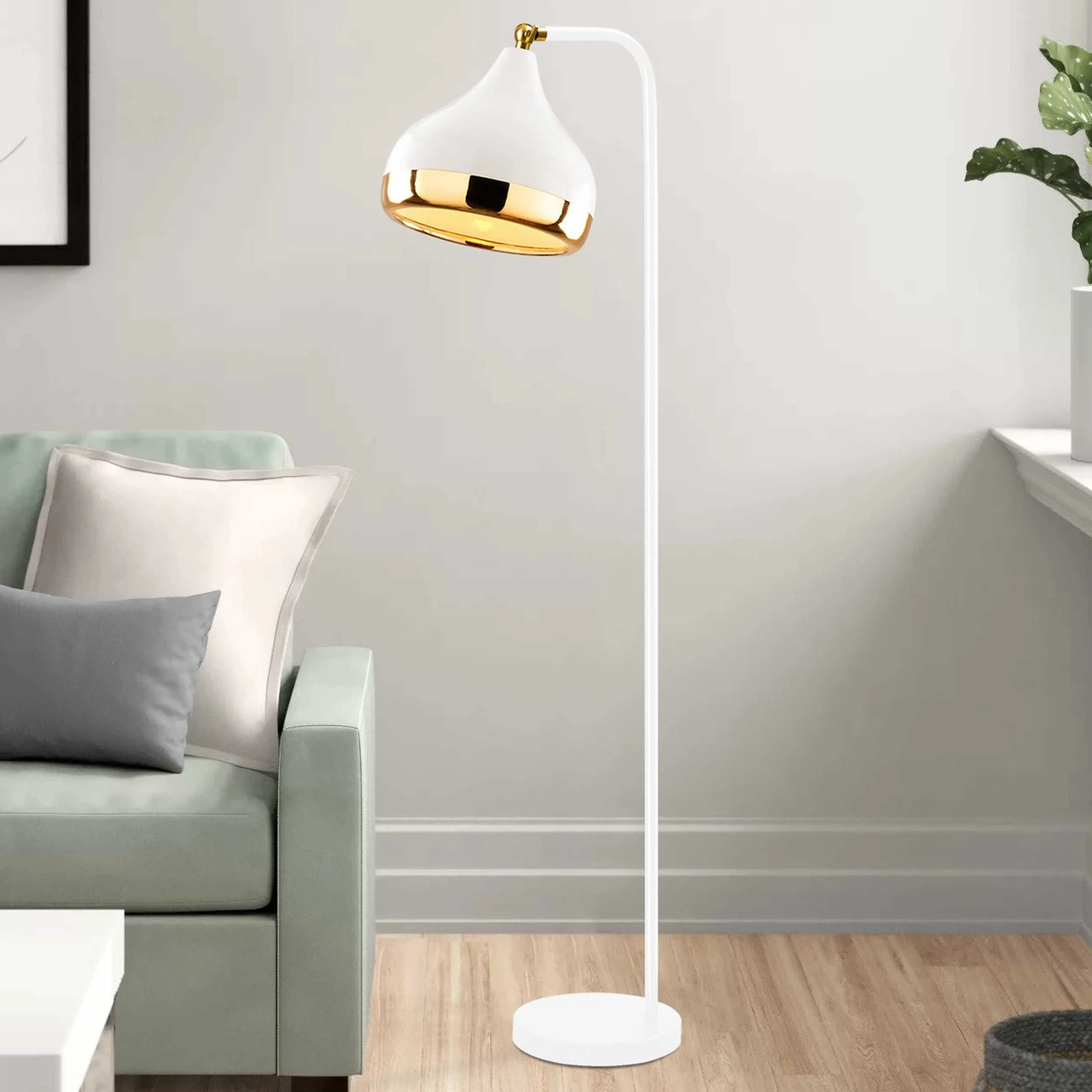 Yıldo Lampadaire | CORPS EN MÉTAL | Blanc, Or