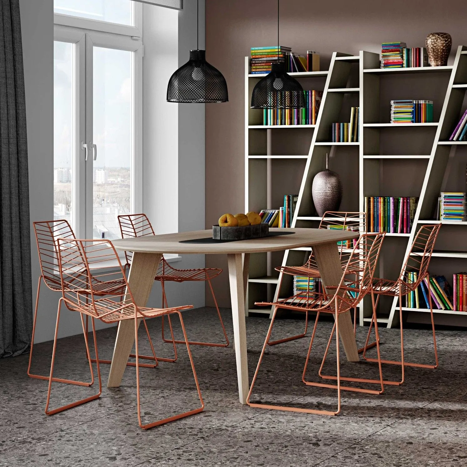 Table à manger Lago 180x100 - chêne/blanc