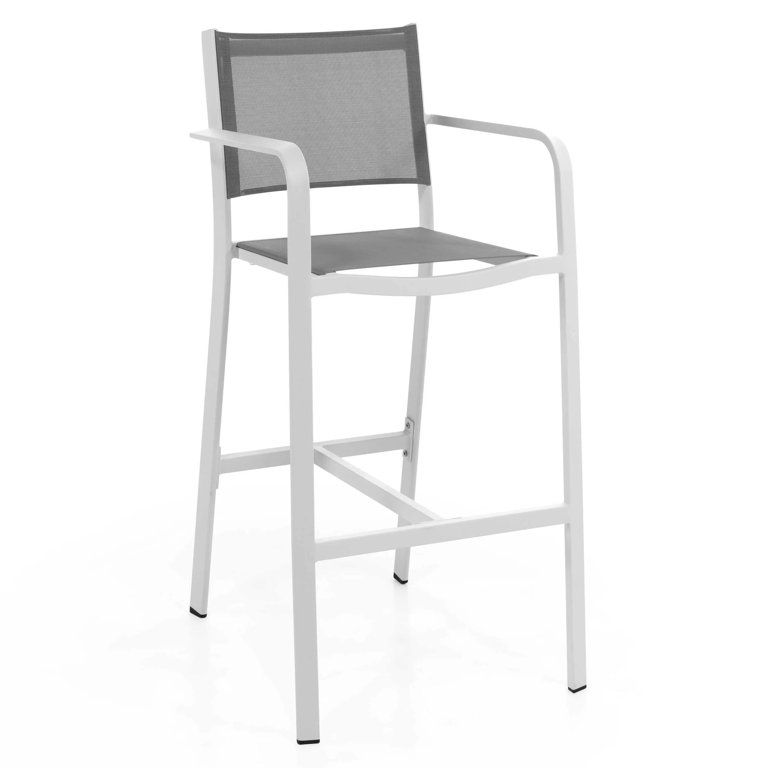 Chaise de bar pour extérieur Murcia - blanc/gris