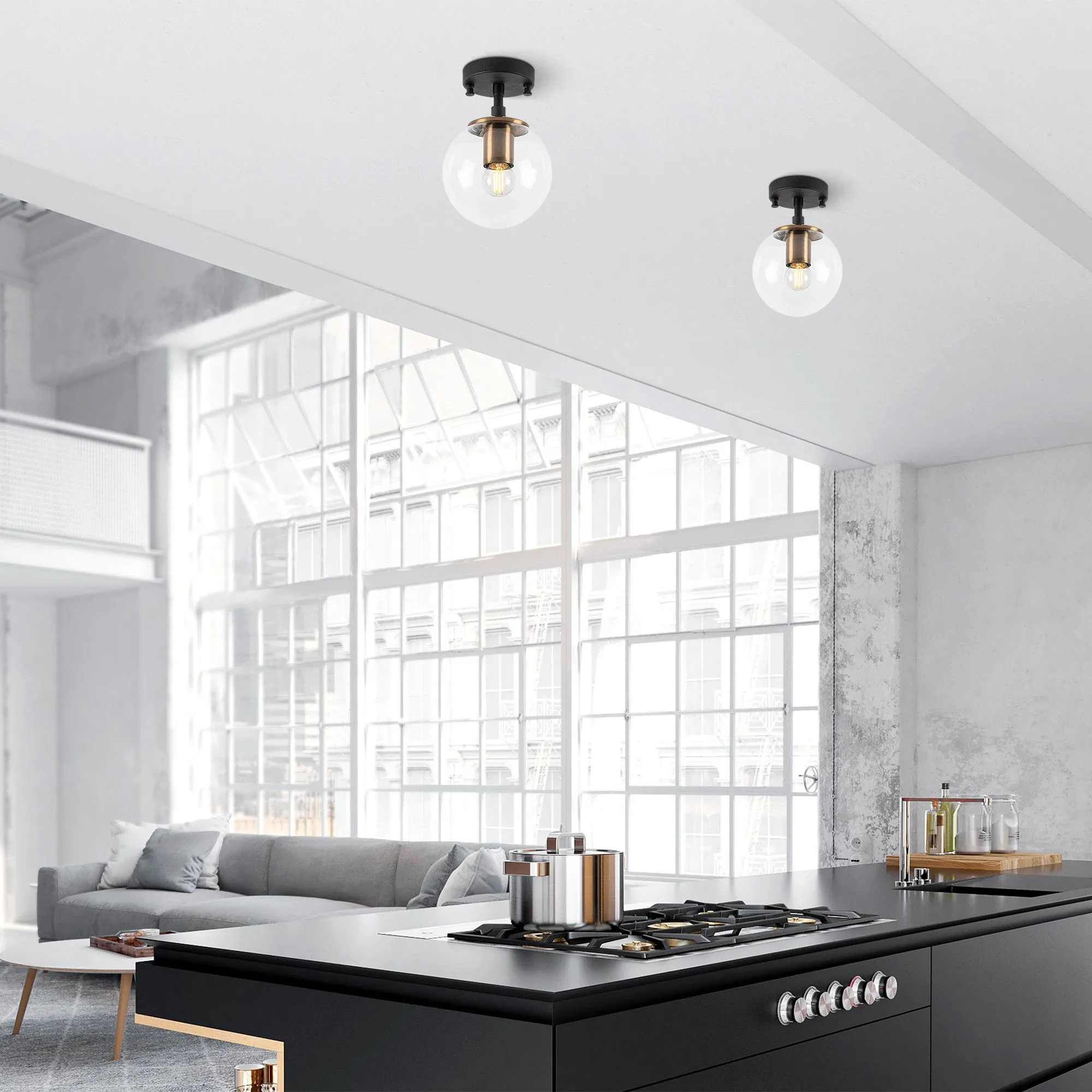 Atmaca Lustre | CORPS EN MÉTAL | Noir, Antique