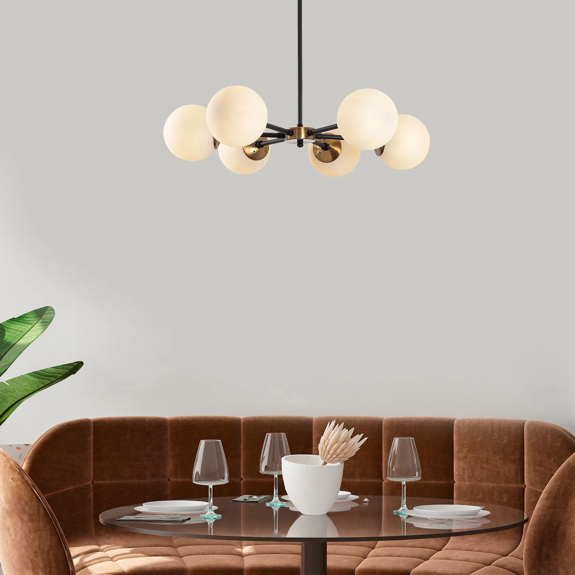 Akkas Lustre | Hauteur réglable | Noir, antique, crème