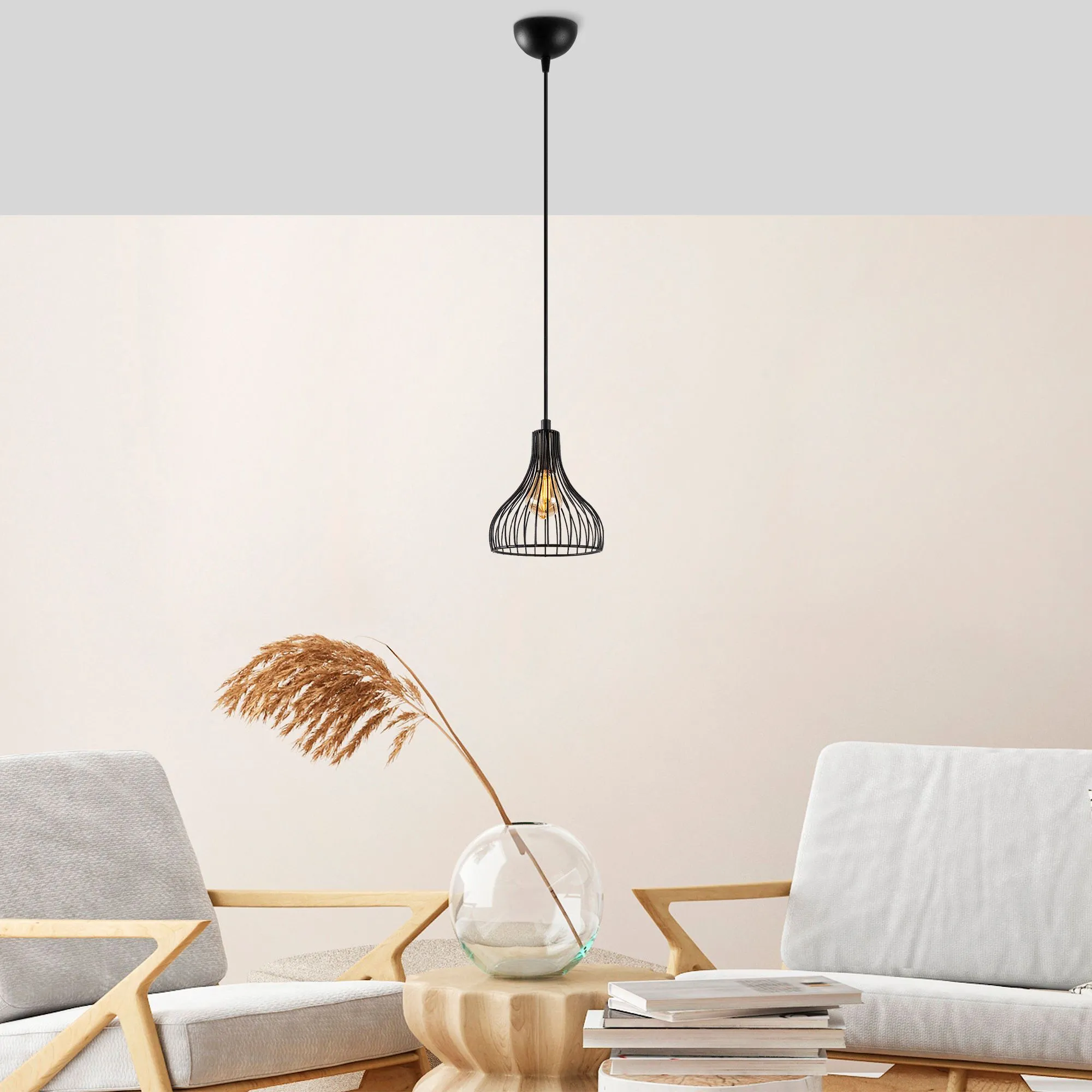 Telyildo Lustre | CORPS EN MÉTAL | Noir, Antique