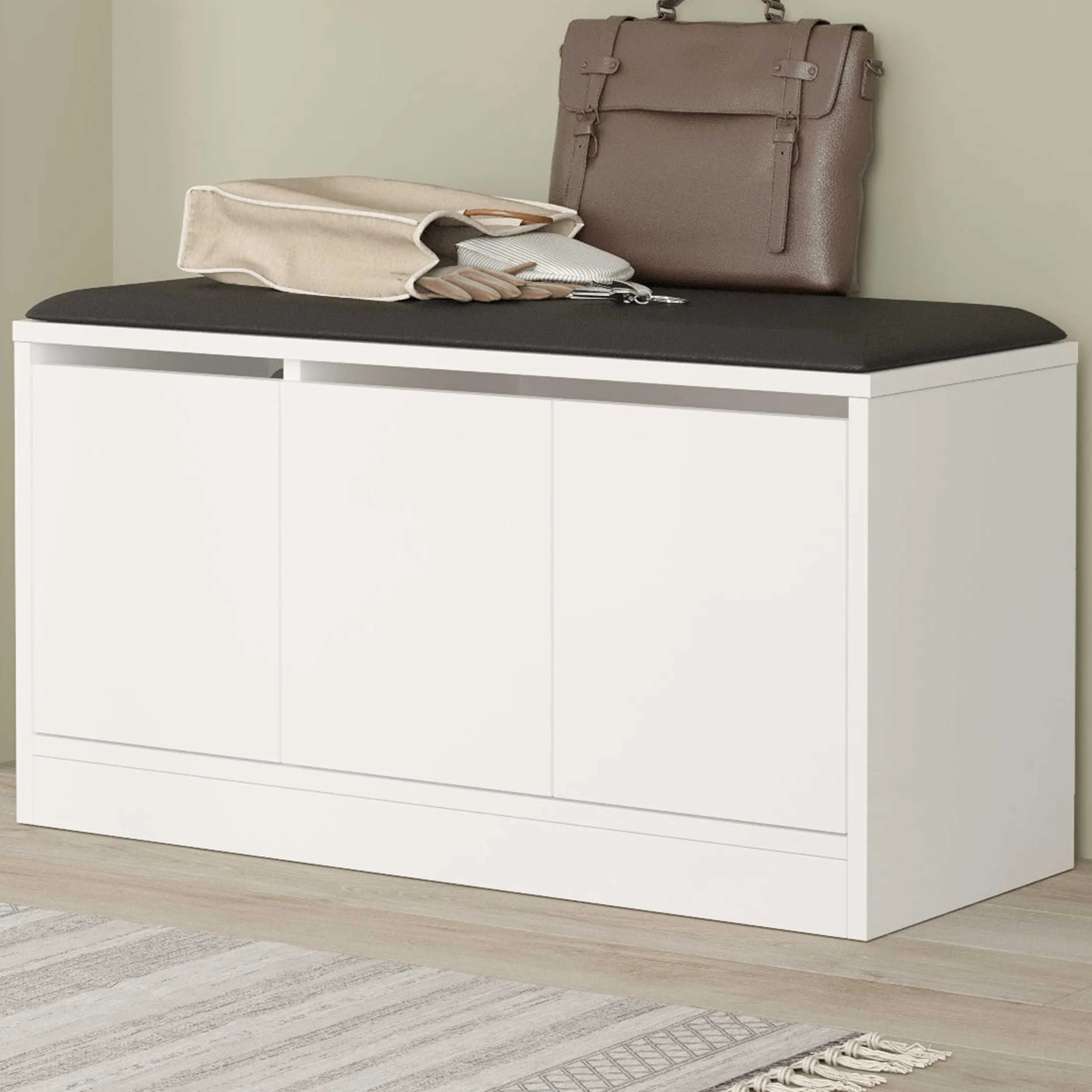 MR2 Meuble à chaussures | 100 % MÉLAMINE | Blanc