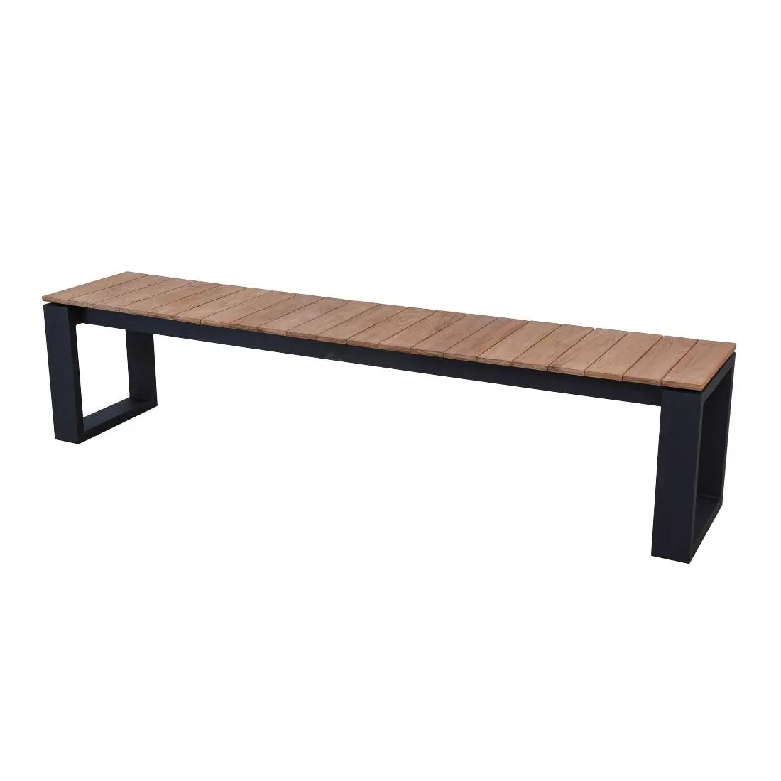 Banc de jardin Matisse 195cm - noir/teck
