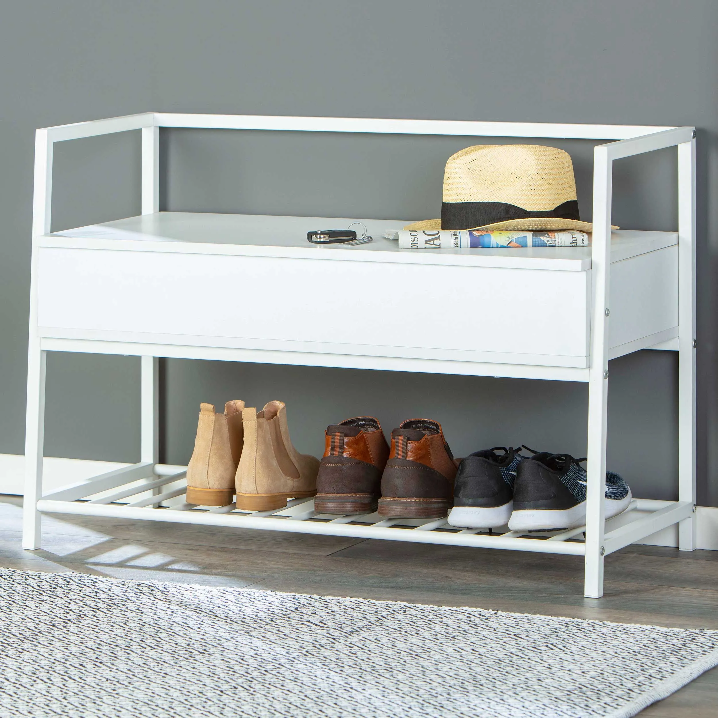 Banc à chaussures Shoeplace - blanc