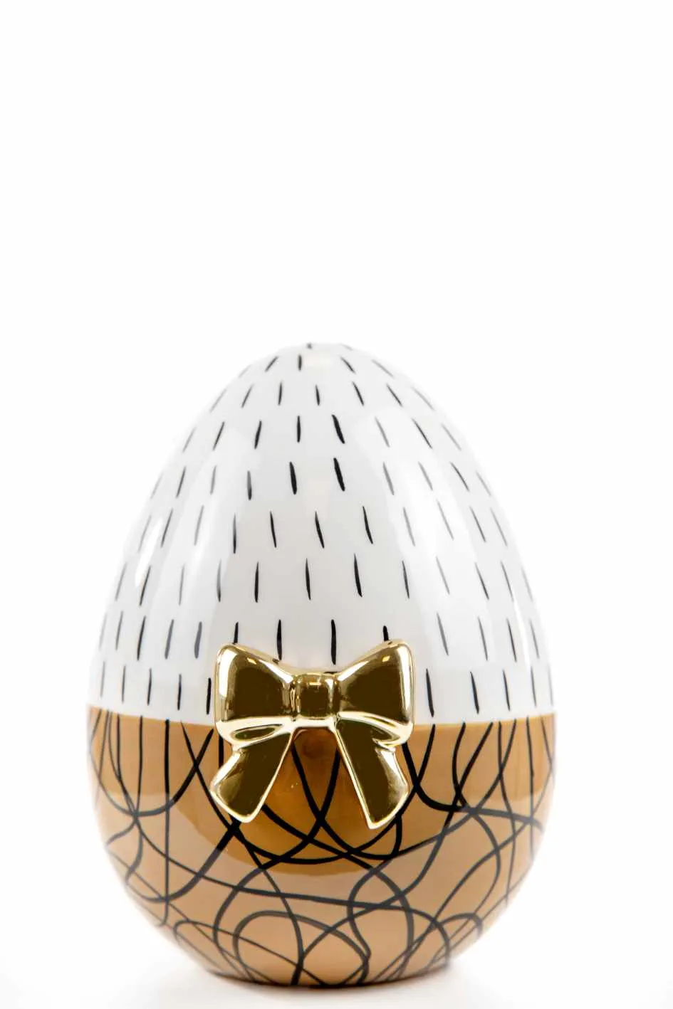 ARPIMEX Ceramic Egg with Gold Bow 15 Cm