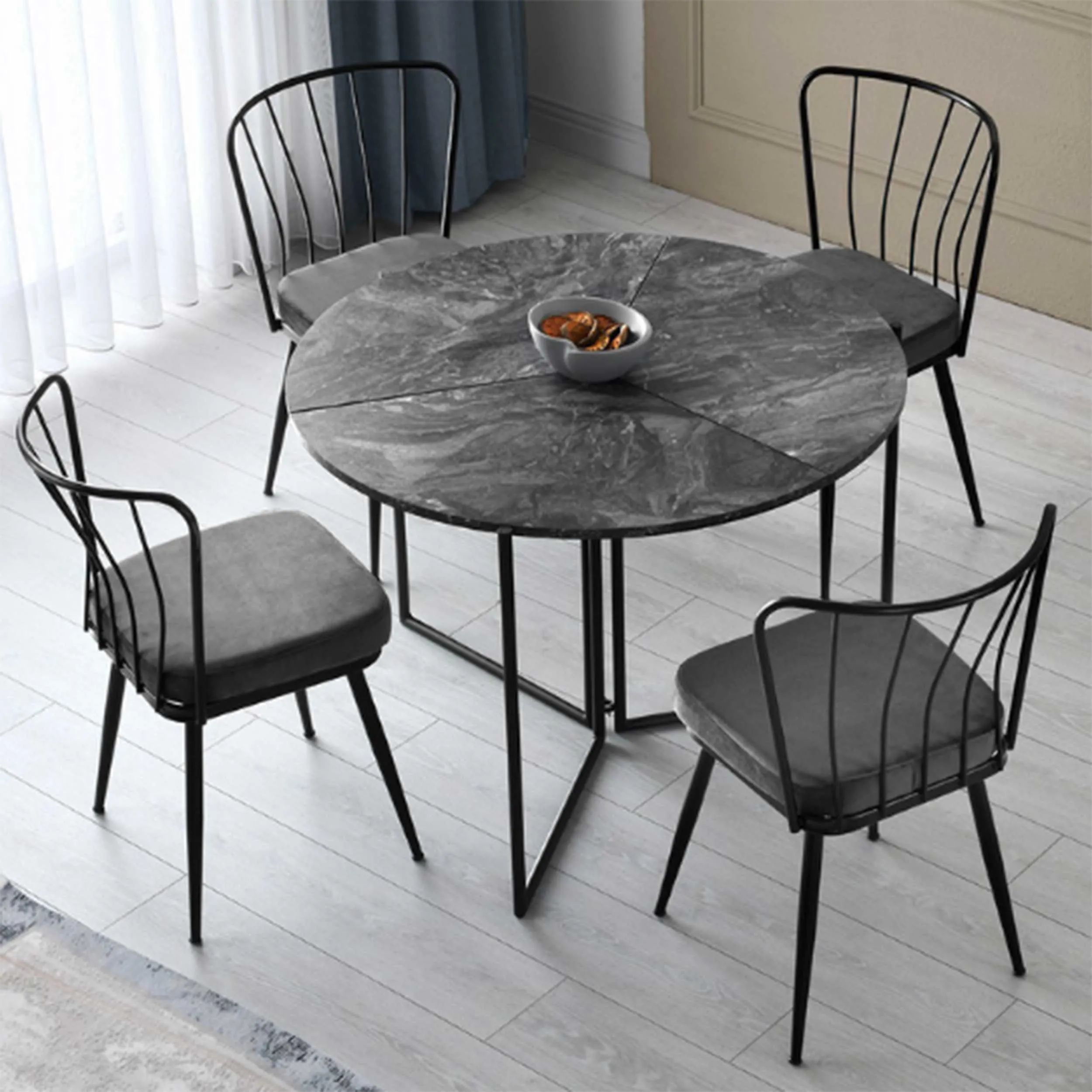 Yaprak Table à manger | 100 % MÉLAMINE | Anthracite