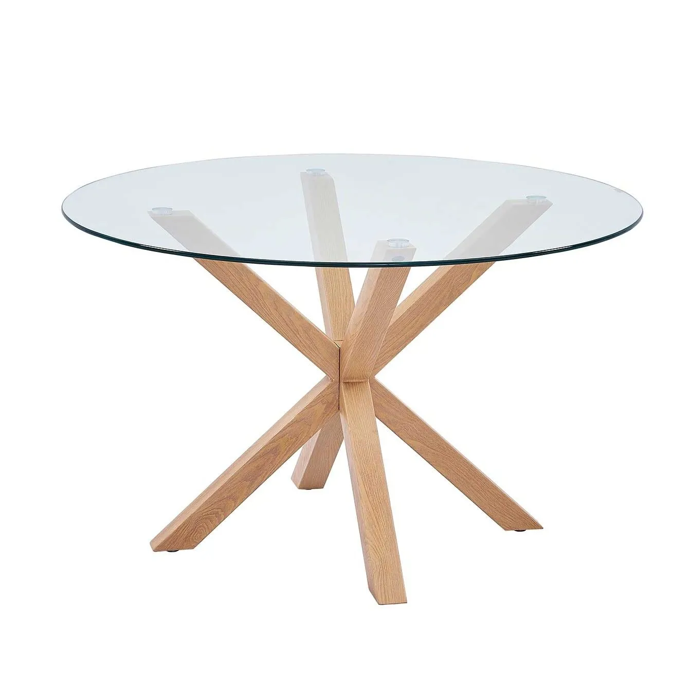 Table à manger Hasel ø120cm - brun/verre