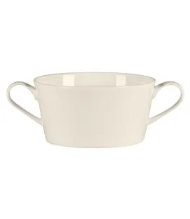 Tasse à bouillon avec 2 anses rond blanc porcelaine bone china 36,9 cl Ø 11,8 cm Fedra Rak