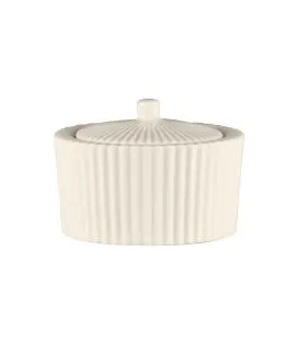 Sucrier & couvercle rond blanc porcelaine bone china 28 cl Ø 10 cm Spectra Rak