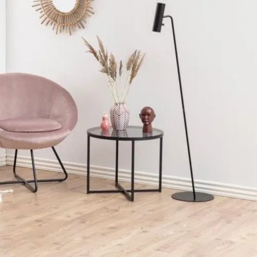 Table d'appoint Caitlynn ø55cm - plateau teinté en gris