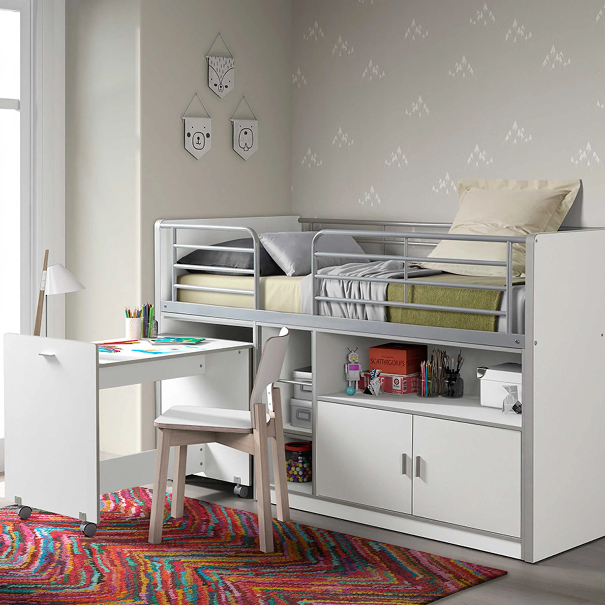 Lit combiné Bonny 91 - blanc