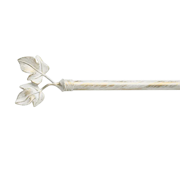 Kit barre à rideaux BOURGOGNE blanc / doré 1,9 cm 200 cm - 4MURS