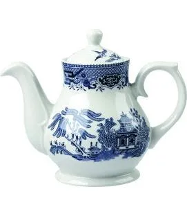 Théière avec couvercle rond Sandrigham Willow Blue porcelaine vitrifiée 42 cl Vintage Prints Churchill