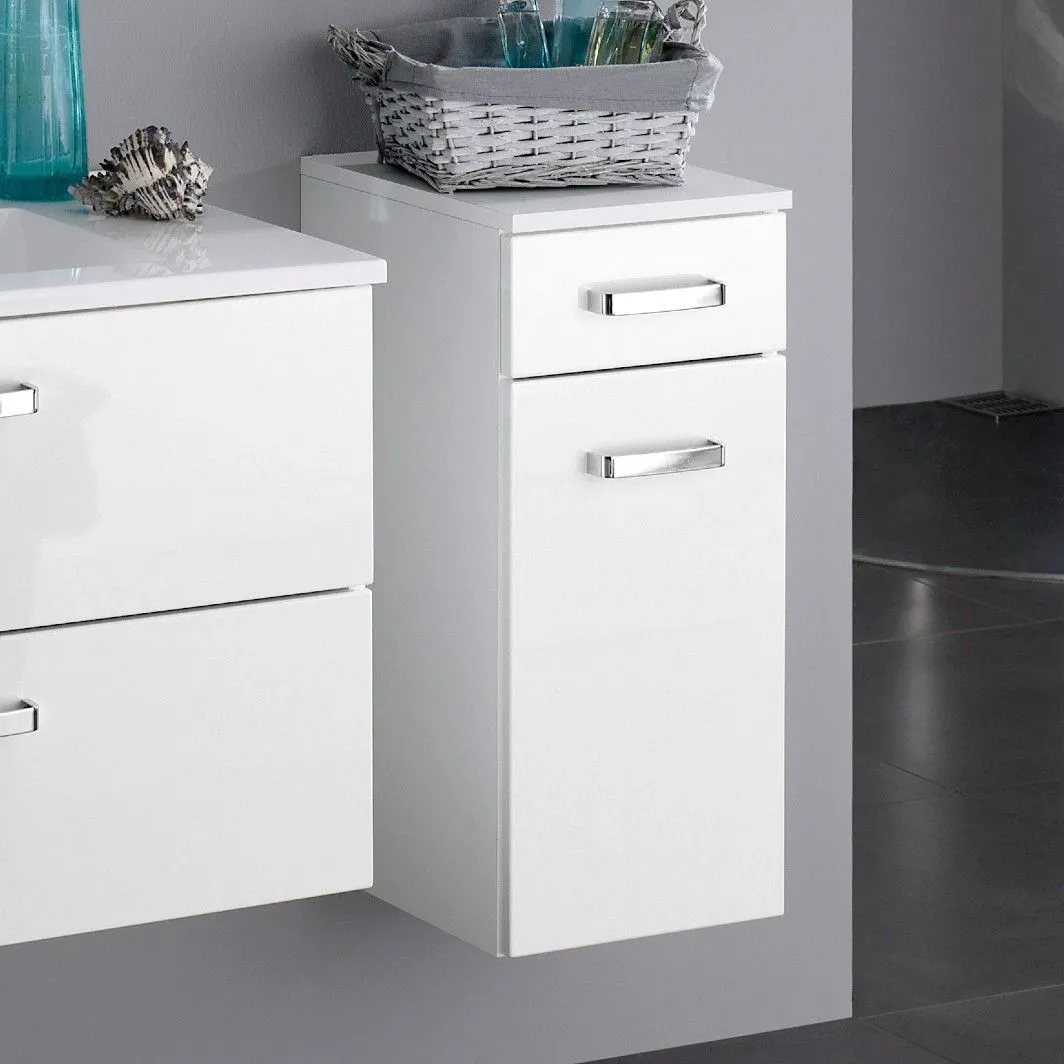 Armoire salle de bains Bobbi 30cm 1 tiroir et 1 porte - blanc