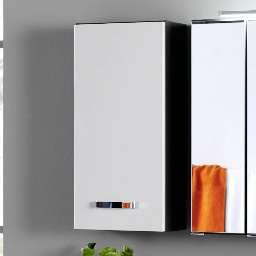 Armoire murale Bobbi 30cm 1 porte - graphite/blanc brillant
