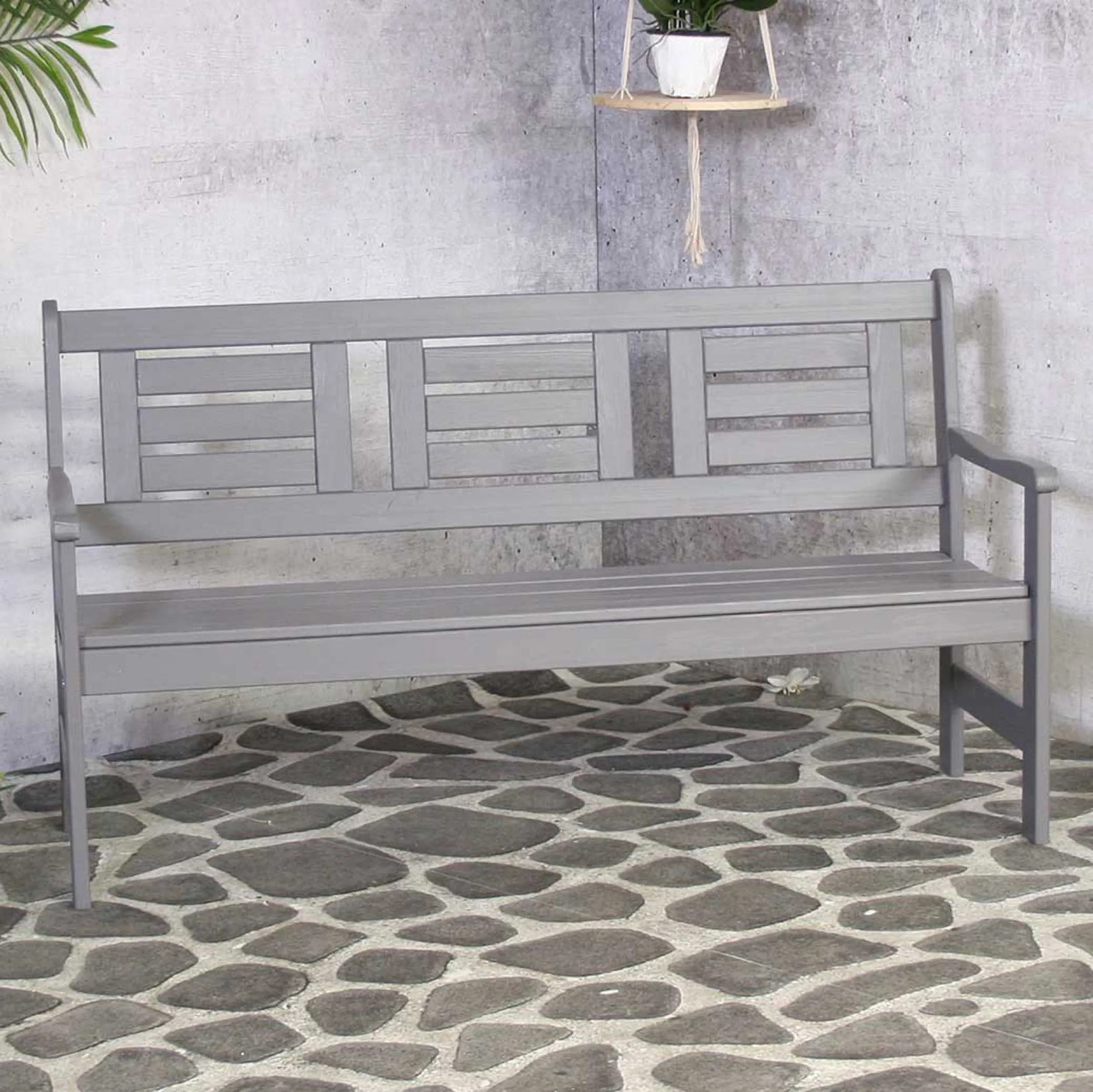 Banc de jardin 3 places Calais - gris