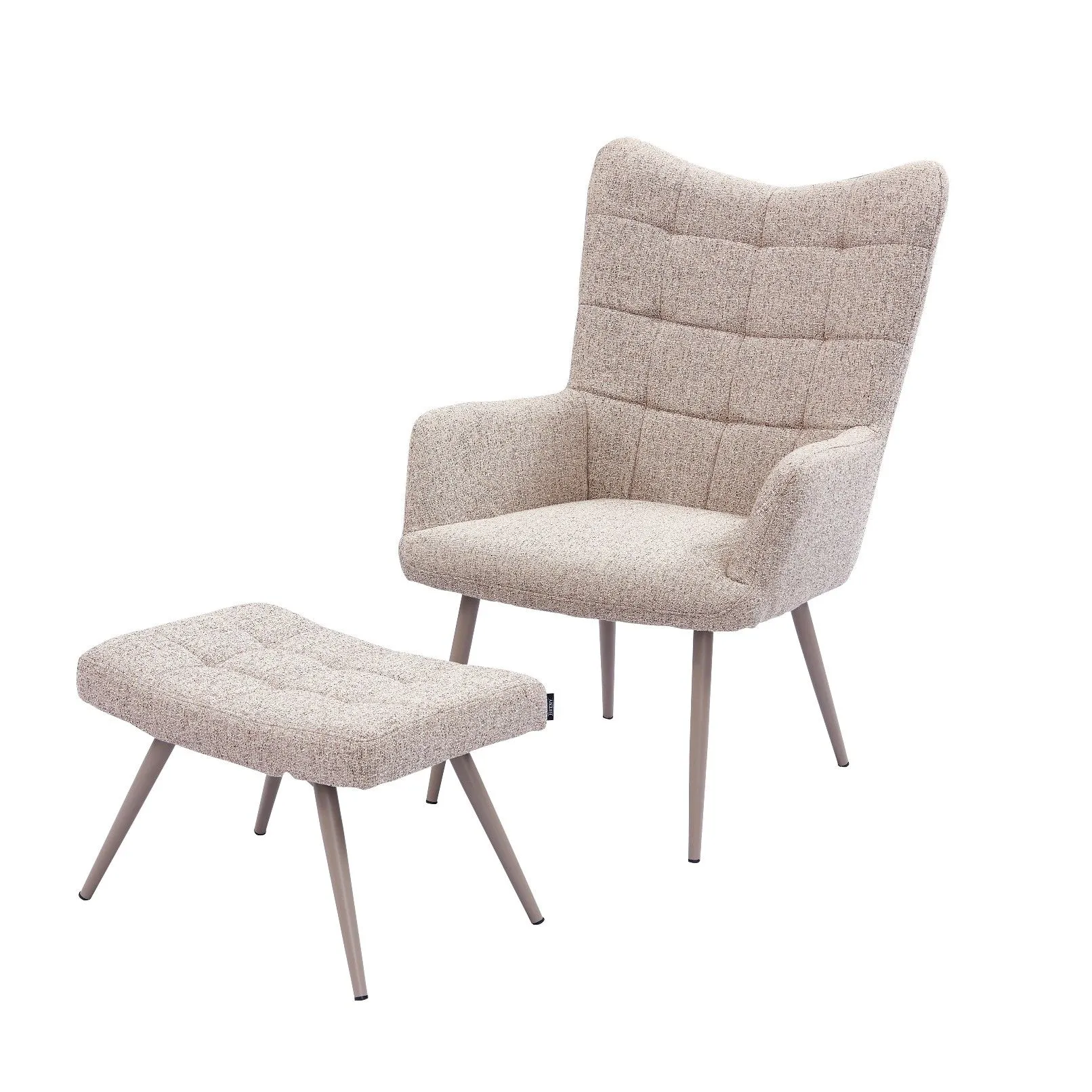 Fauteuil de Relax avec pouf Musona - couleur sable