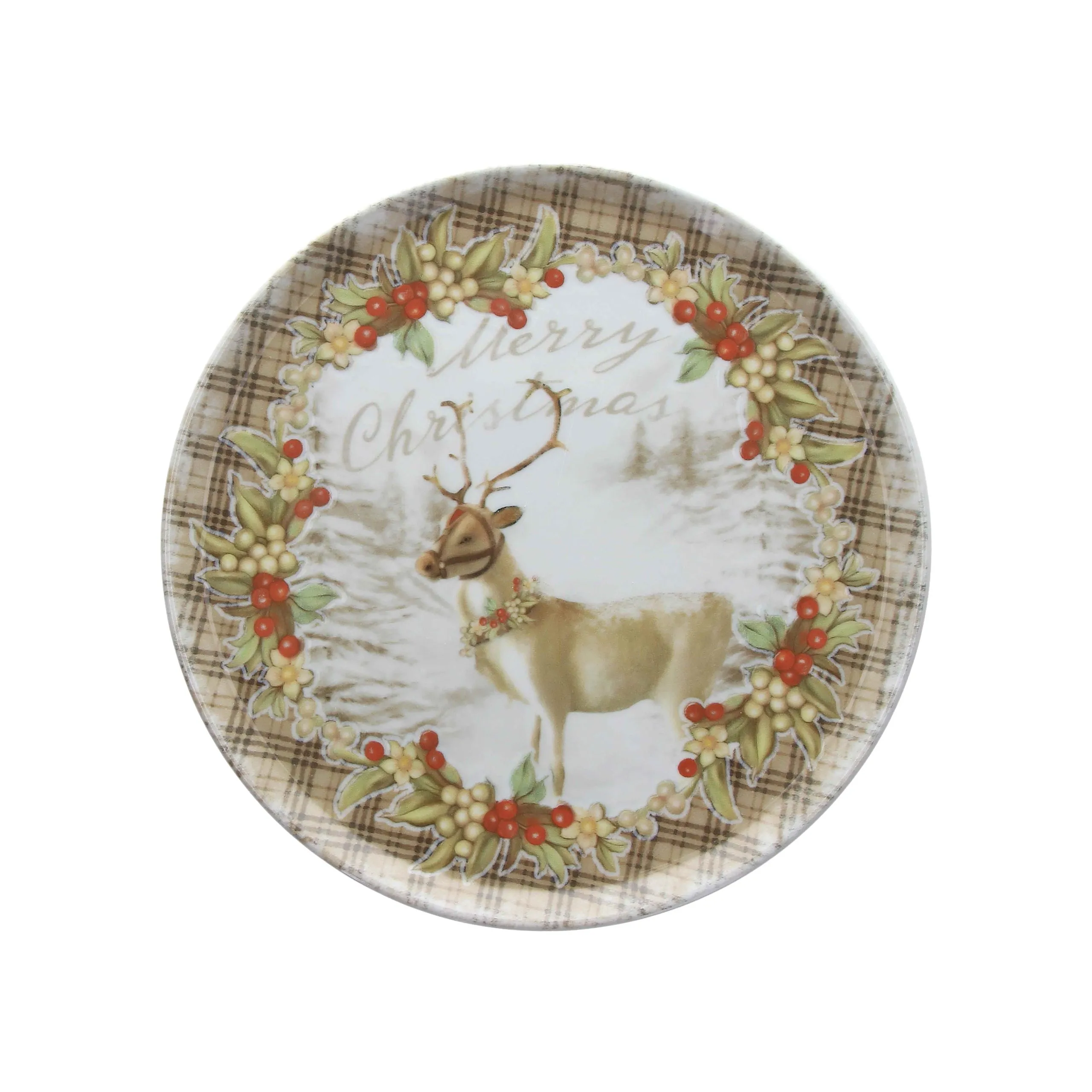 Tognana Panettone Plate Cinzia Tartan Christmas 31 Cm Multicolor Porce