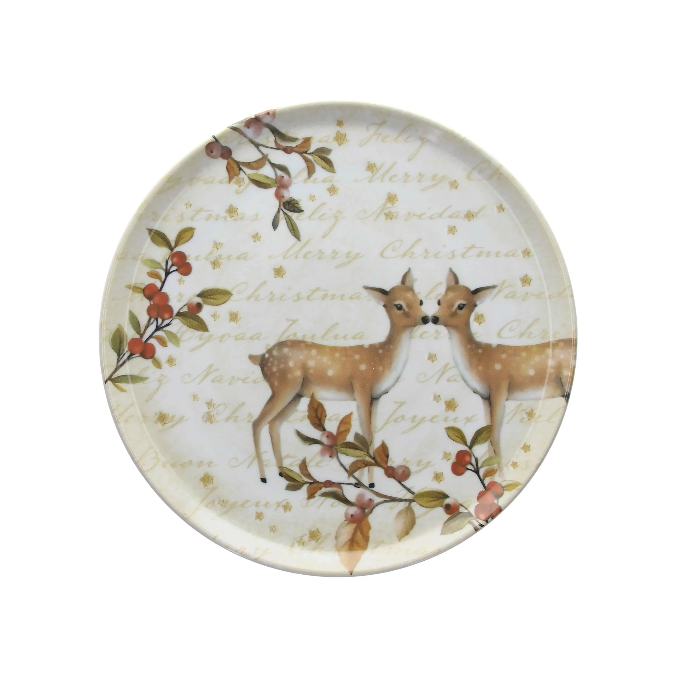 Tognana Panettone Plate Cinzia Bamby Christmas 31 Cm Multicolor Porcel