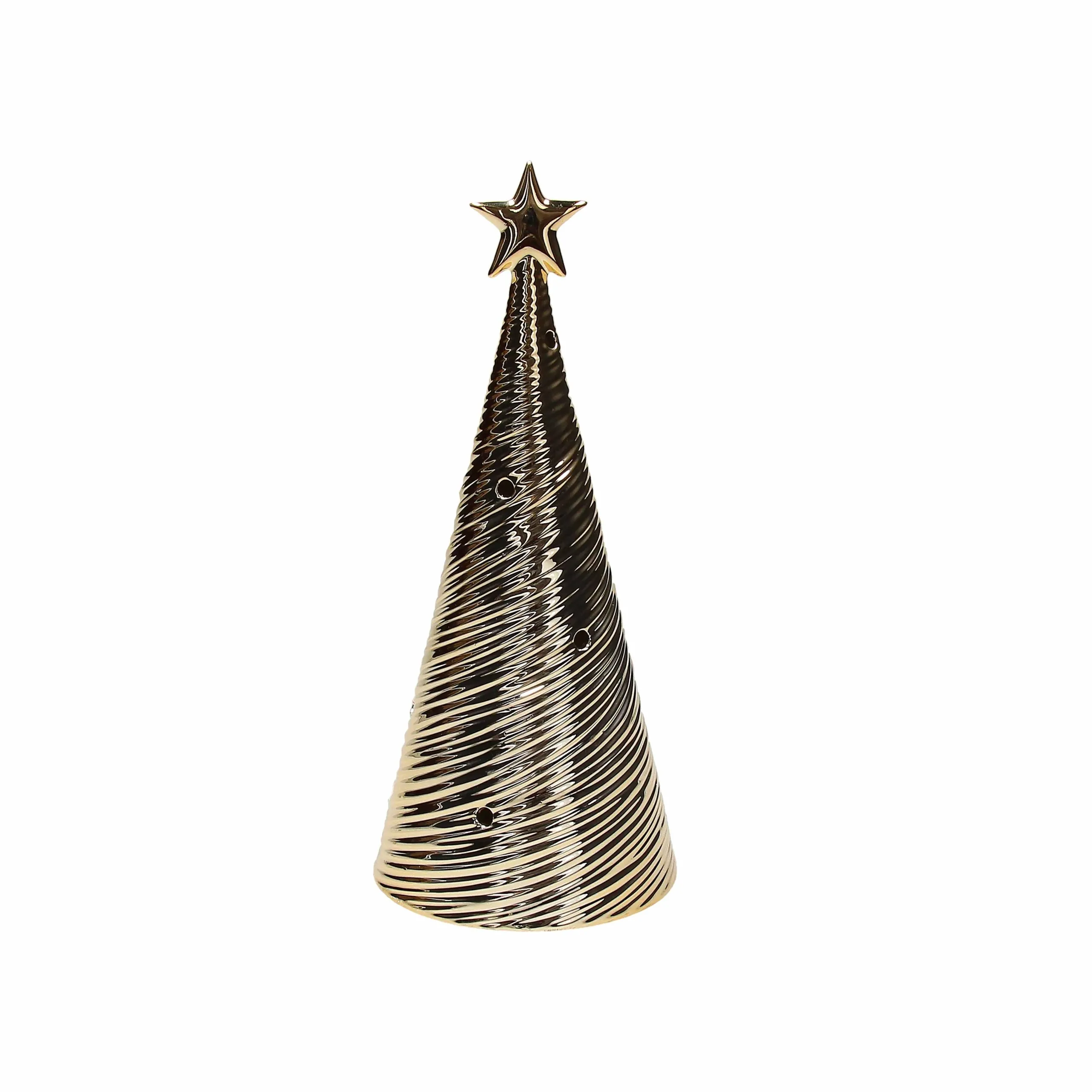 Tognana Conical Christmas Tree with Led H 25 Cm Christmas Texture Porc